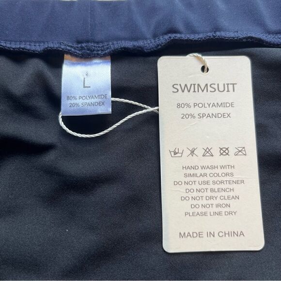 Women's Bikini Bottom Navy Blue Size Large Ruched Sides. High Waist - Picture 3 of 7